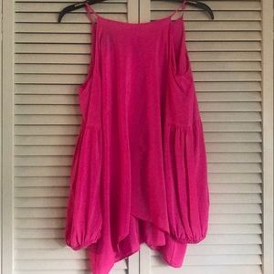 AUM Couture Open Shoulder Flowy Silk Top